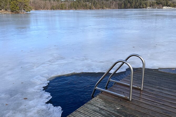 Icebathing and Sauna, Forest Hike and Fireplace Lunch - Private - Taking the optional ice bath