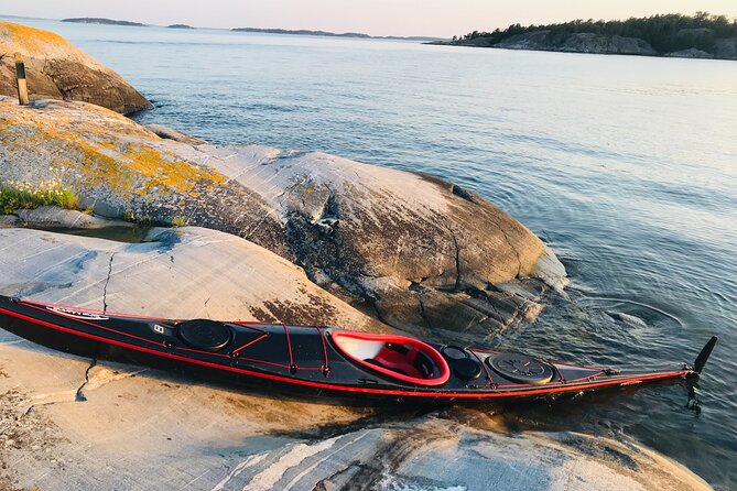PRIVATE Sunset Kayaking in Stockholm Archipelago Nature Reserve - Leaving Stockholm for the Baltic islands