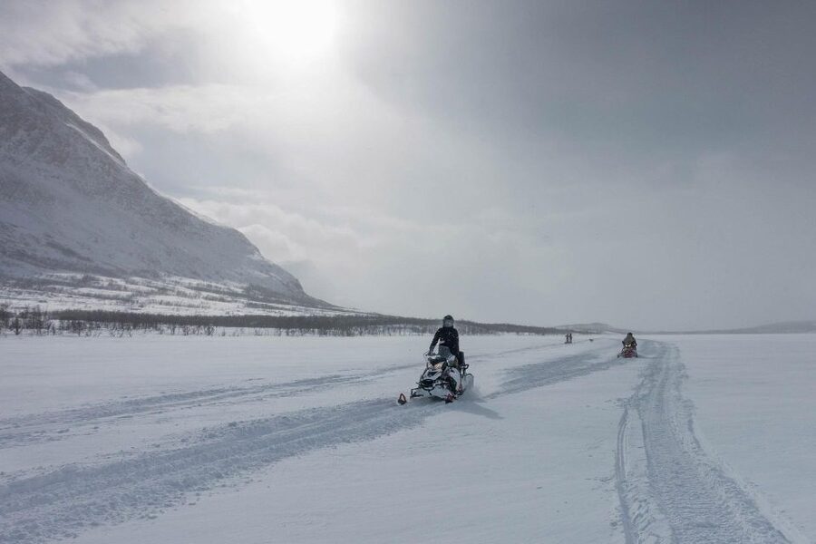Snowmobile Adventure Abisko (Shared) - Learning the machine before reaching the trails