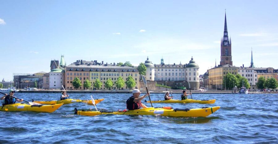 Stockholm: Guided Kayak City Tour & Optional Midsummer Meal - Getting started in a stable double kayak