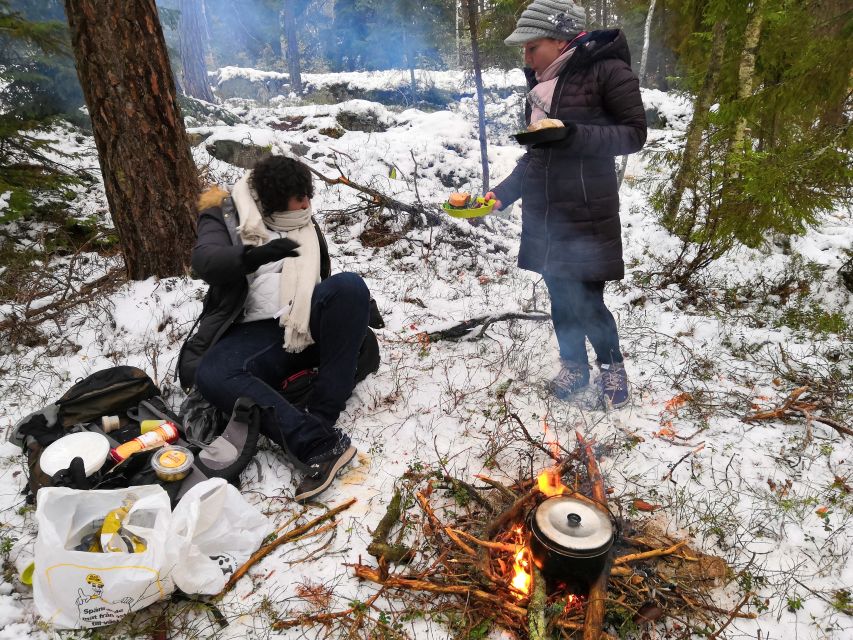 Stockholm: Nature Hike with Campfire Lunch - From Stockholm streets to a snowy nature reserve