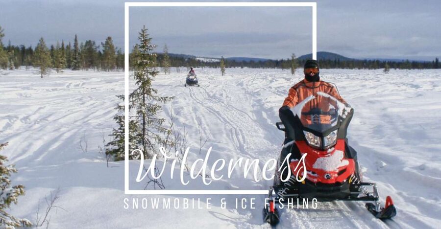 Wilderness Tour with Snowmobile & Ice Fishing - Learning to handle a shared snowmobile