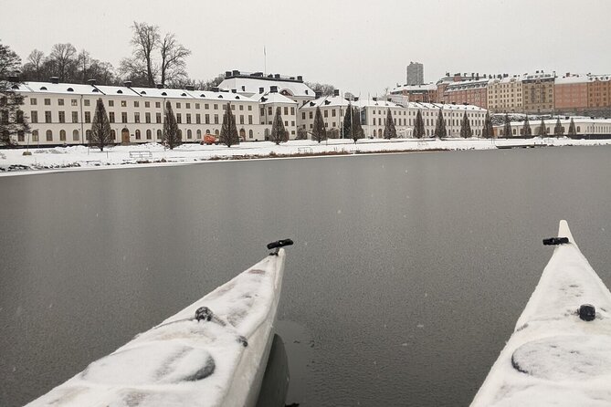 Winter Kayak Tour in Stockholm City (Dry Suit Kayaking) - Stockholm from the seat of a kayak
